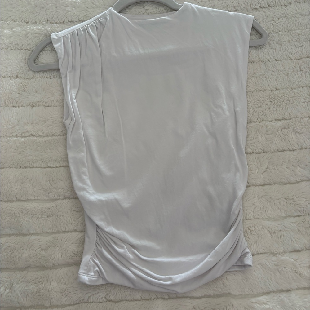 A&F White ruched drape top